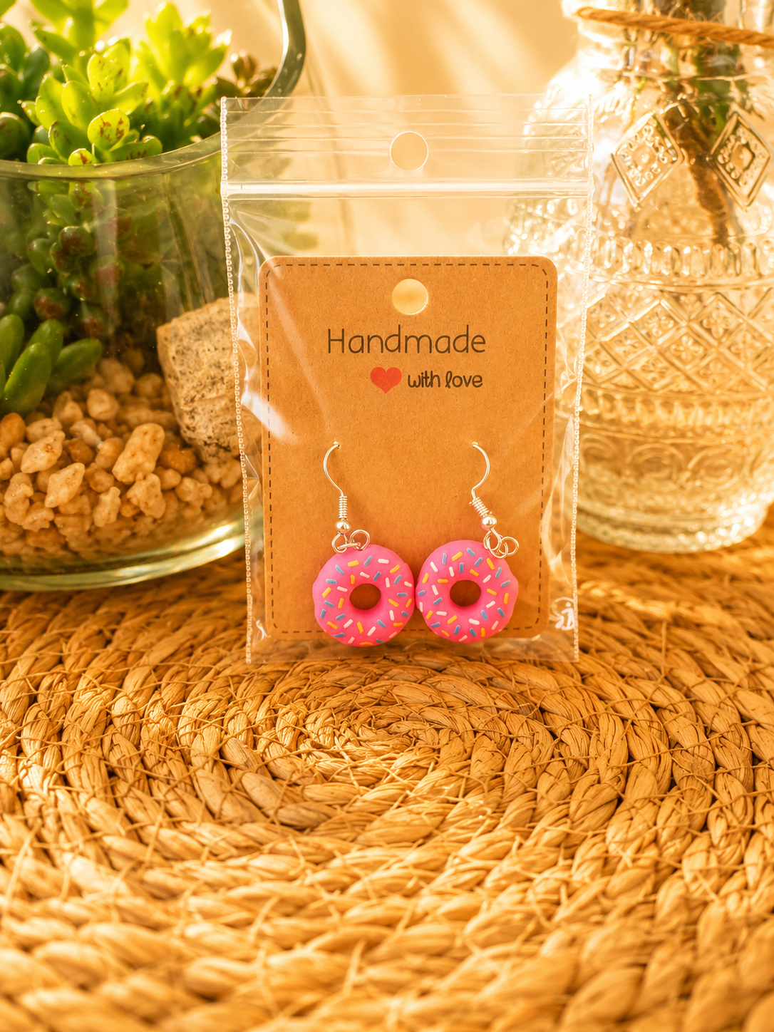 Boucles d'Oreille Donuts en Résine – 6 Couleurs