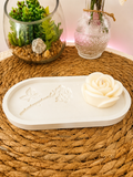 Vide-Poche Gravure Rose & Bougie en Forme de Rose