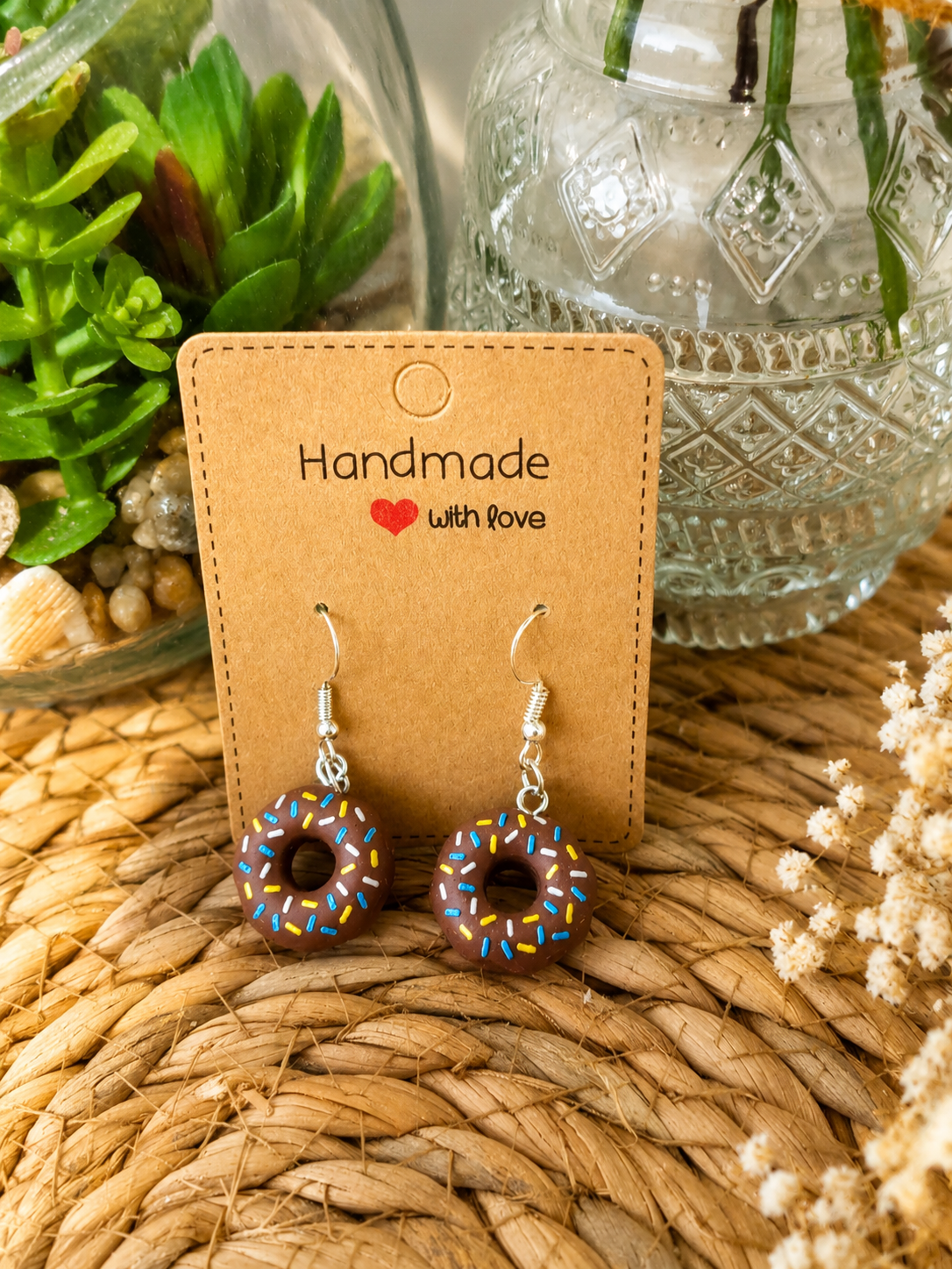Boucles d'Oreille Donuts en Résine – 6 Couleurs
