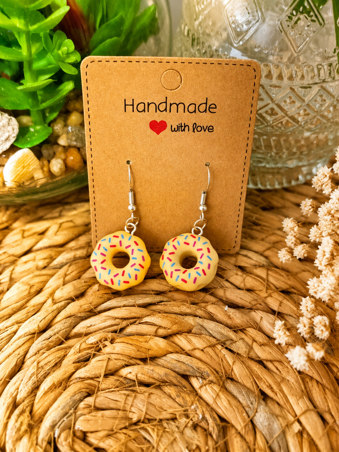 Boucles d'Oreille Donuts en Résine – 6 Couleurs