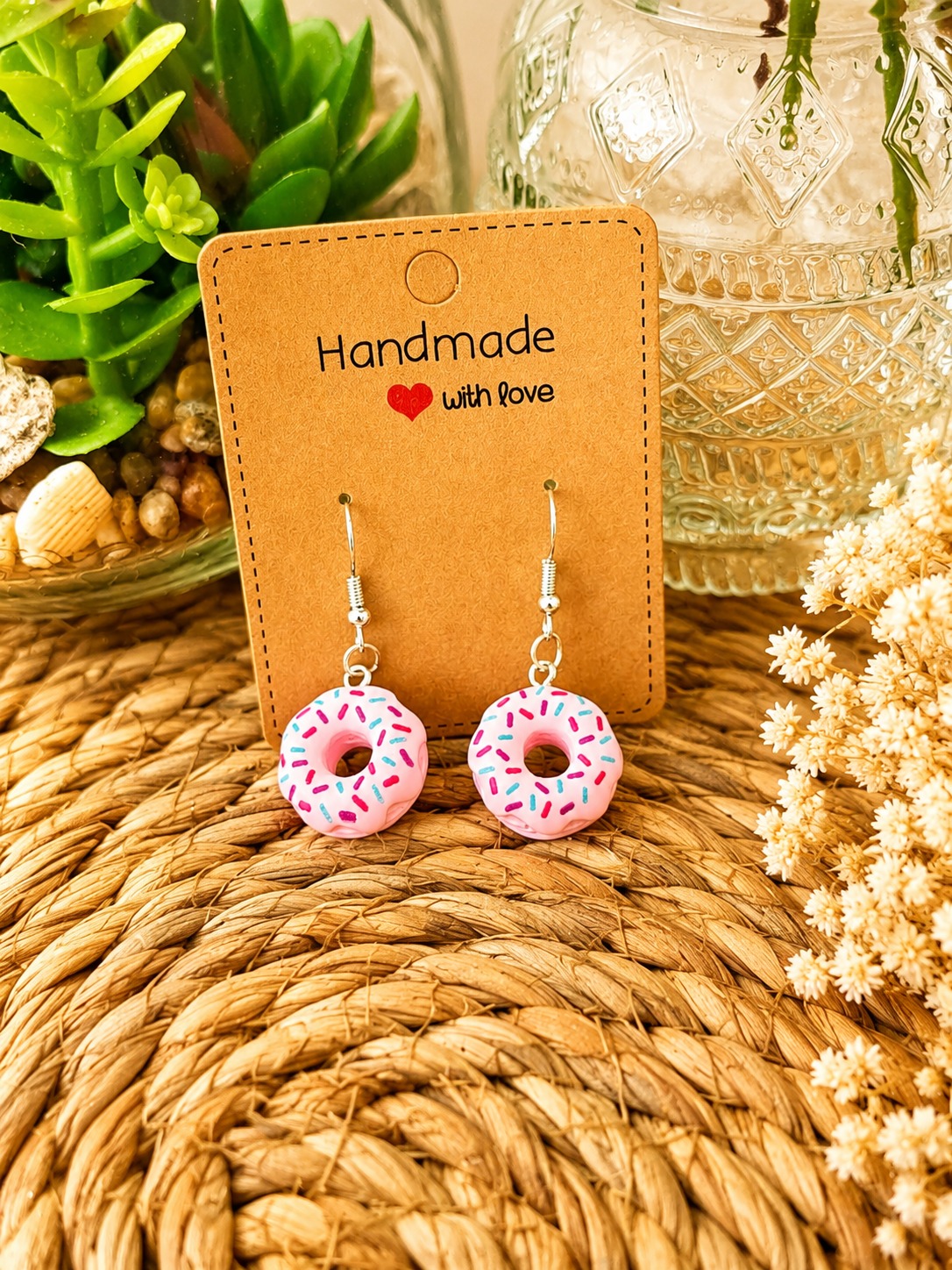 Boucles d'Oreille Donuts en Résine – 6 Couleurs