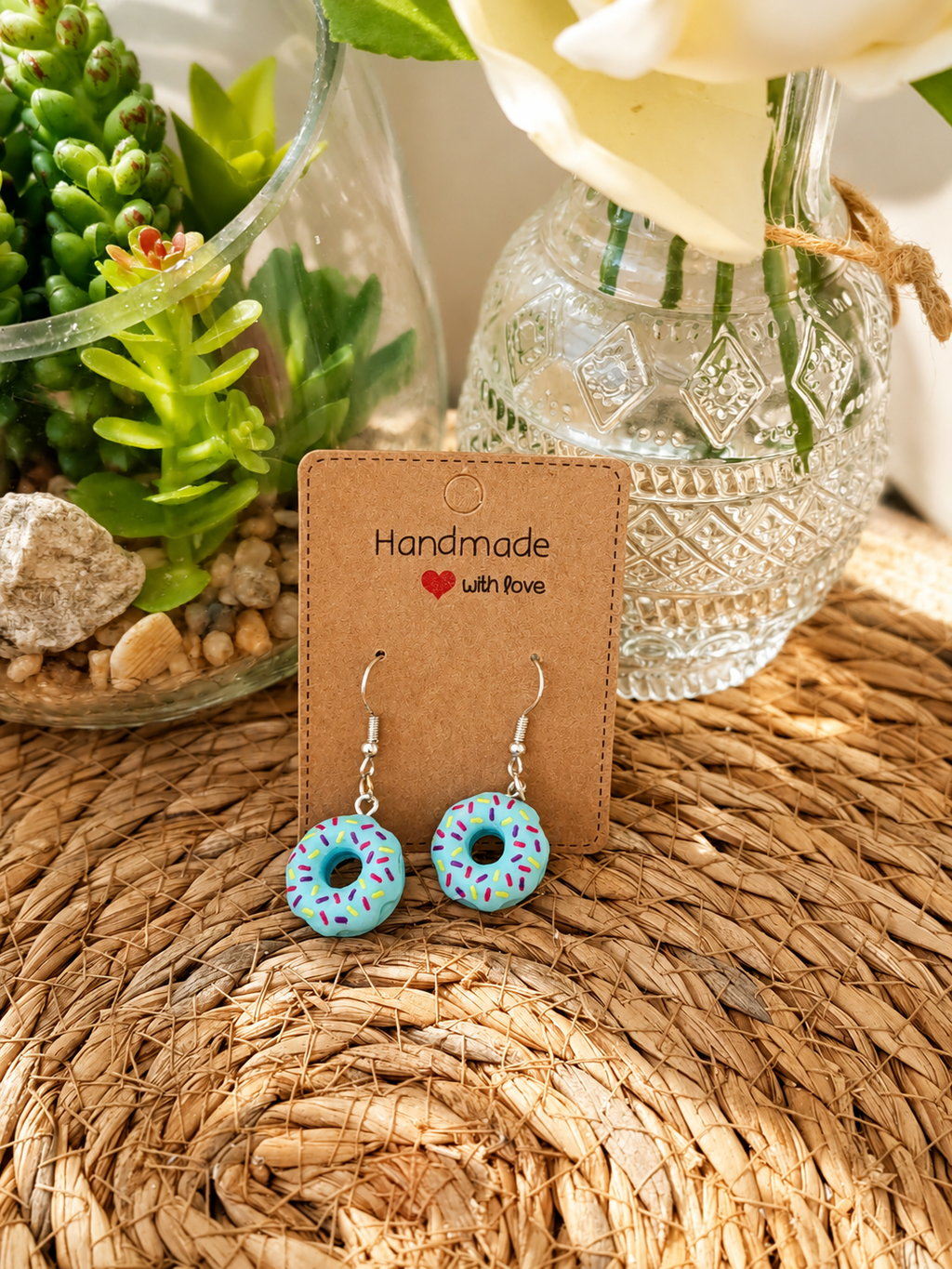 Boucles d'Oreille Donuts en Résine – 6 Couleurs
