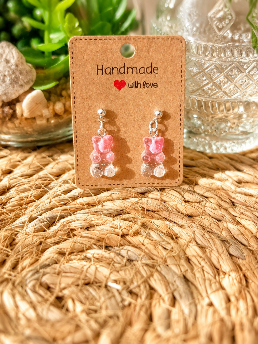 Boucles d'Oreille Petit Ours en Résine – 6 Coloris