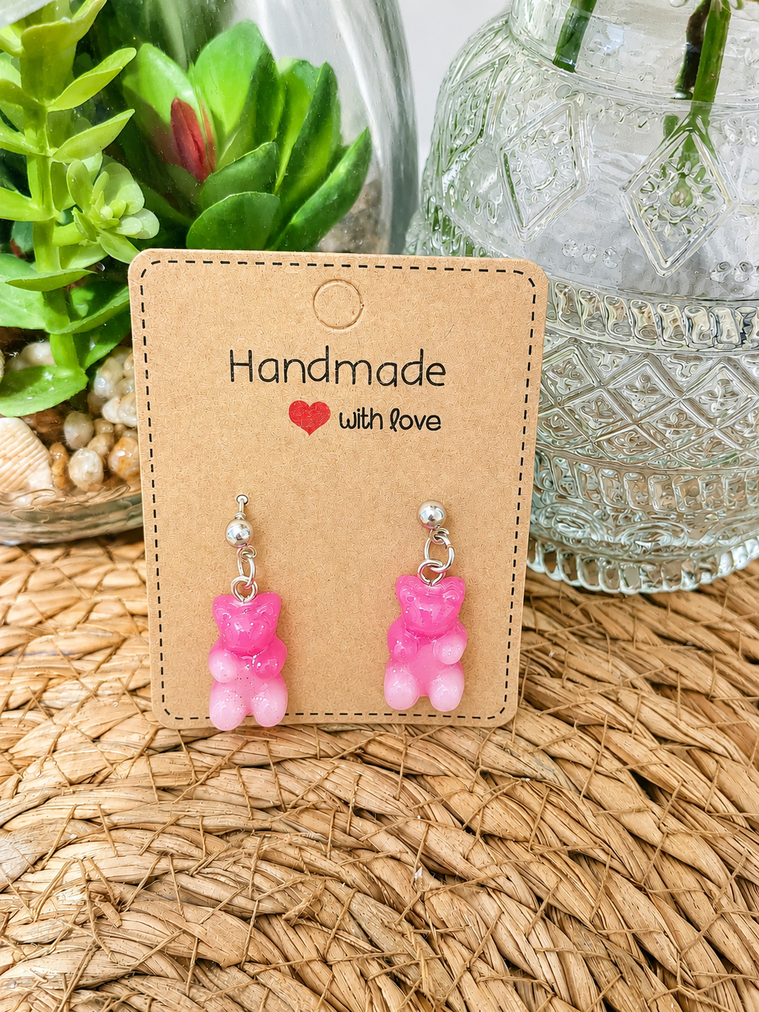 Boucles d'Oreille Petit Ours en Résine – 6 Coloris