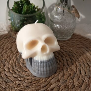 bougie tète de mort parfum framboise citron